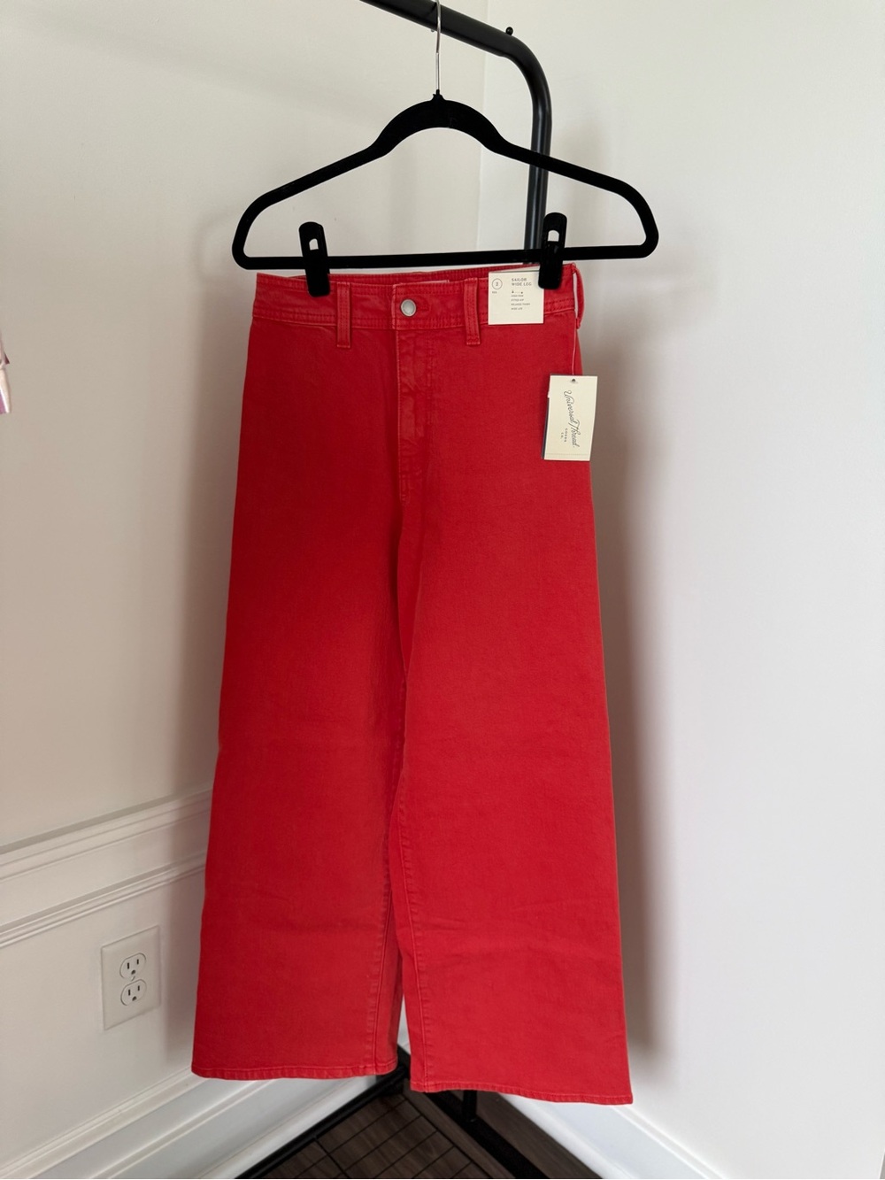 Universal Thread Sailor Wide-Leg Jeans in Bright Coral Red